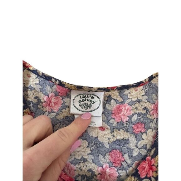Laura Ashley 1980S FLORAL BUTTON DOWN SLEEVELESS DRESS size 10 Sleeveless - Picture 5 of 10